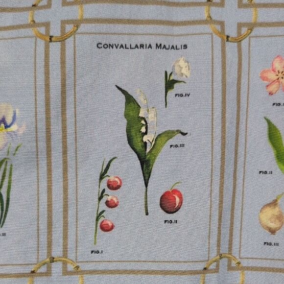 Holly Shae Designs Blue Botanical Standing Collar Tunic Blouse NWT - Picture 11 of 13